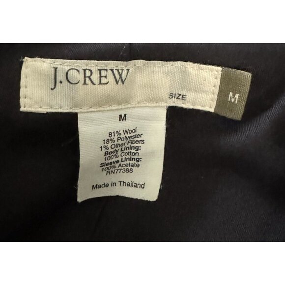 Woman’s Size M J. Crew Black Short Wool Blend Coat Jacket Pockets J Crew Preppy - Picture 2 of 14